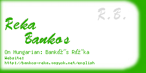 reka bankos business card